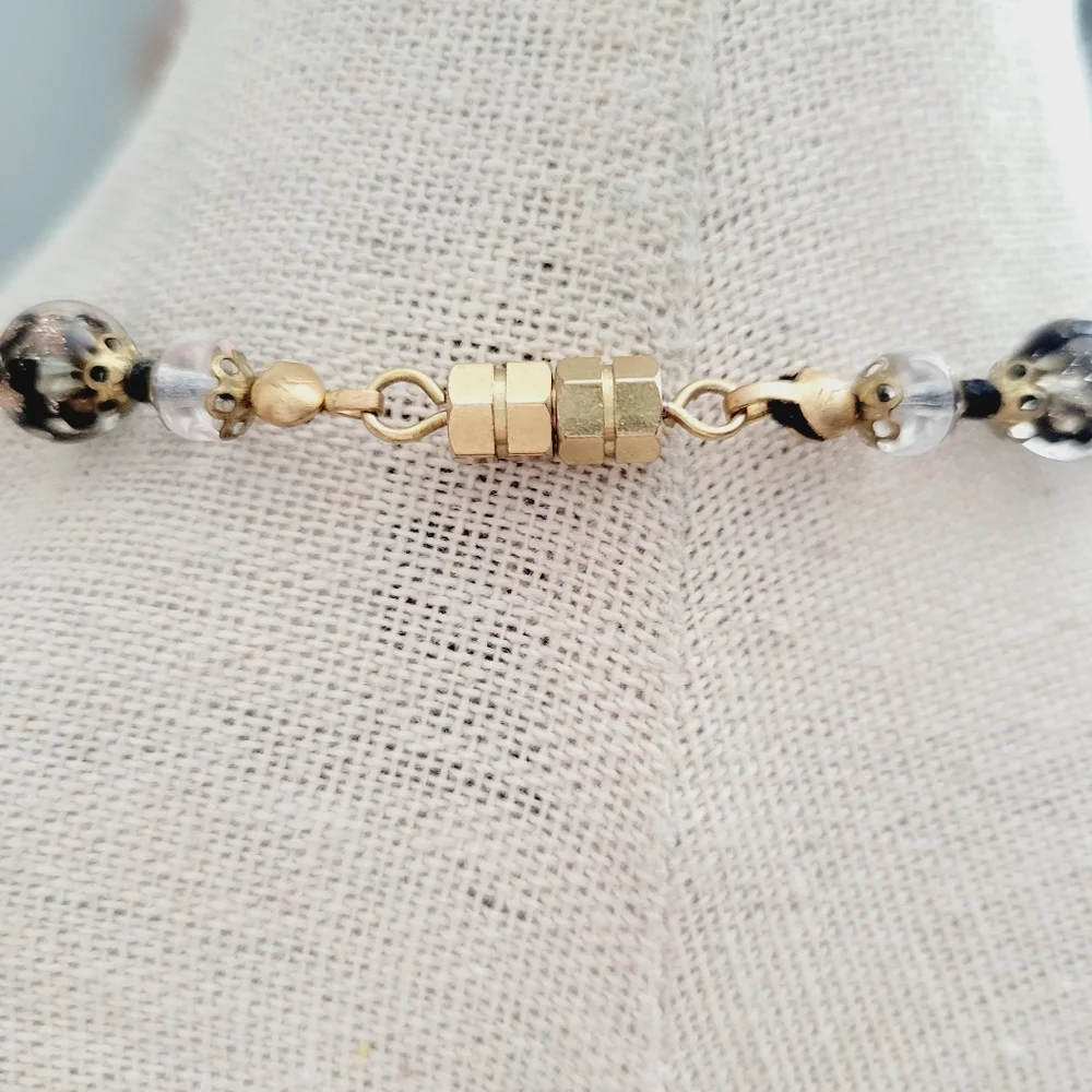 VINTAGE Murano Glass bead gold tone necklace - Picture 4 of 7